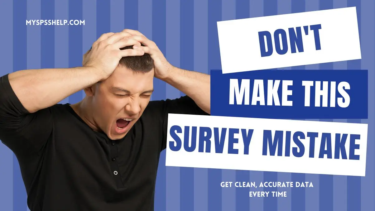 Illustration of survey design mistakes with visual cues like error marks, confused respondents, and flawed question structures