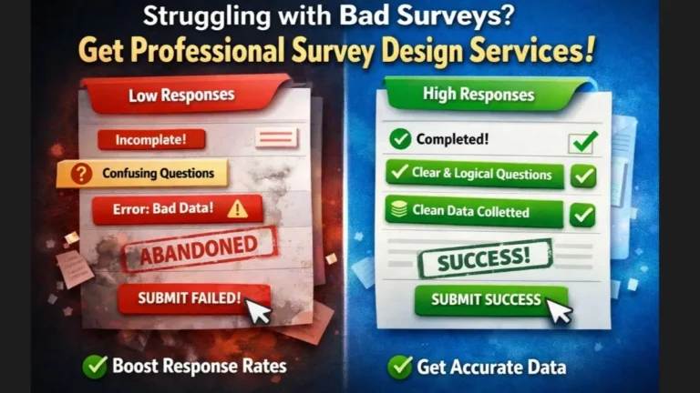 professional survey design services improving low response rates and fixing bad survey data with clean structured questionnaire design