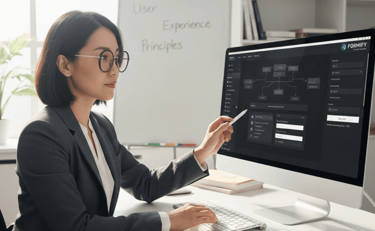 A focused professional demonstrating expertise in complex form creation, illustrating why you should hire a form design expert for your needs.