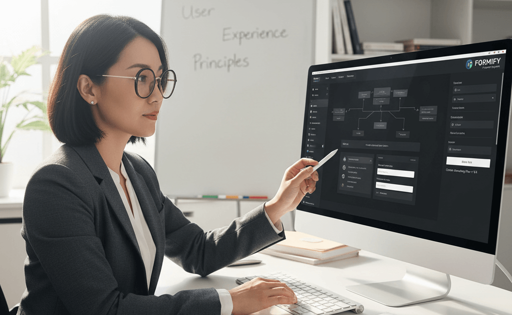 A focused professional demonstrating expertise in complex form creation, illustrating why you should hire a form design expert for your needs.