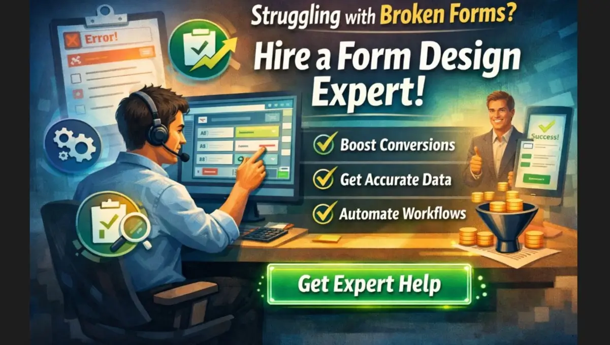 hire form design expert to fix broken forms increase conversions and automate workflows with clean data collection system