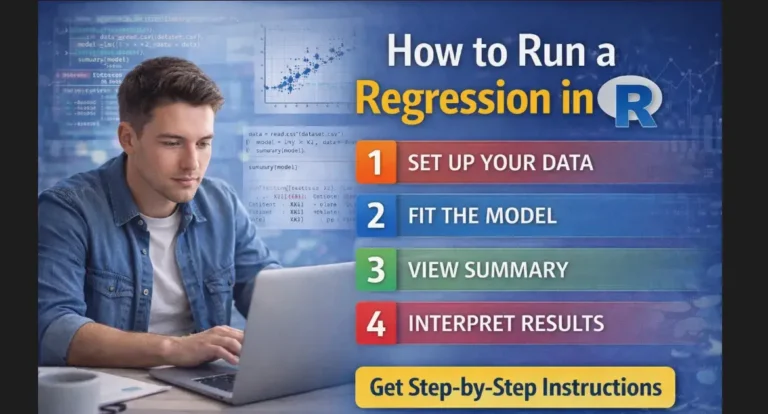 How to run a regression in R with step by step data analysis guidance
