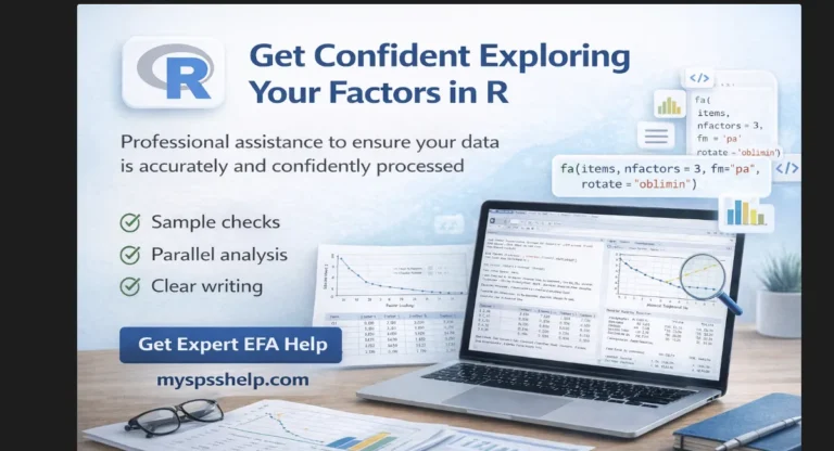 Expert exploratory factor analysis in R support with step-by-step code guidance and statistical review services