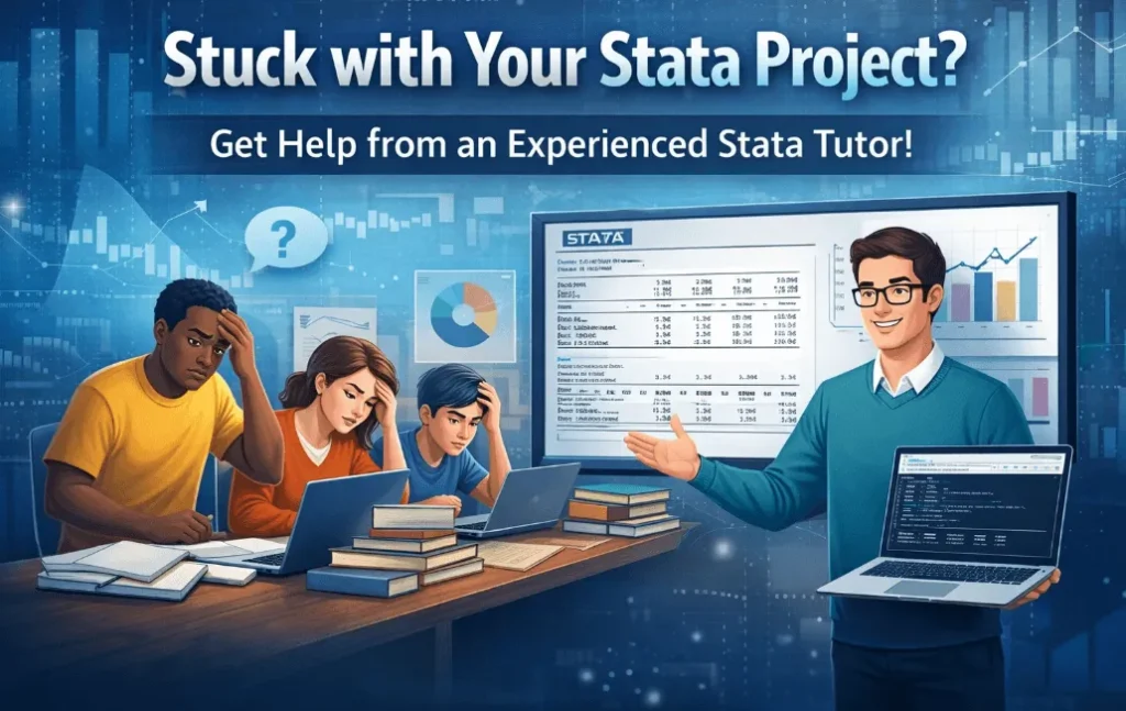 Stata tutor providing online Stata assignment help to students stuck with data analysis and econometrics projects