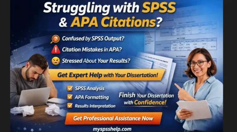 How to cite SPSS in APA 7th edition for dissertations – SPSS output interpretation and reporting help for students struggling with statistical analysis