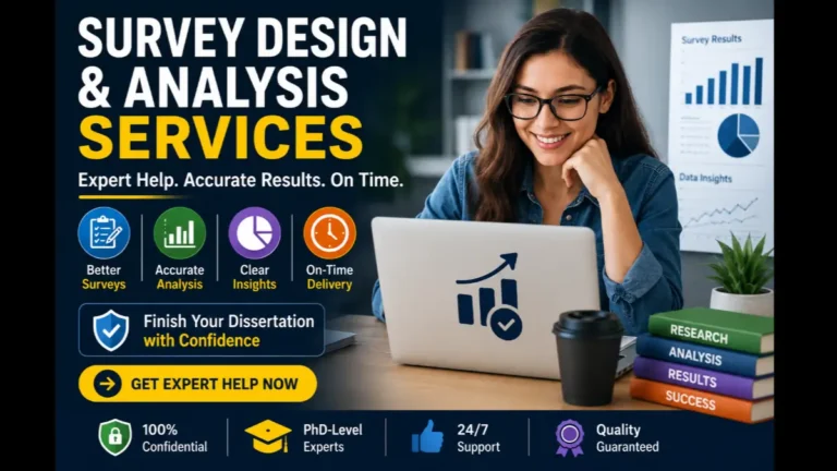 Survey design and analysis services for dissertation students, expert SPSS data analysis help, accurate results, fast turnaround, trusted academic support